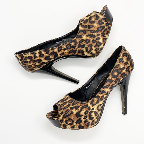 Leopard Print Platform Open Toe sz 9 - Picture 6 of 10